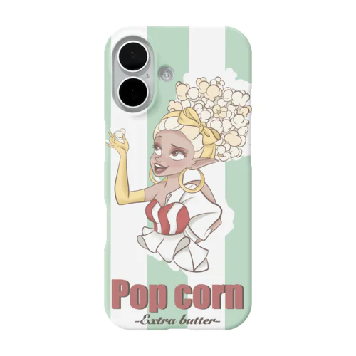 popcorn（グリーン） iPhone Smartphone Case