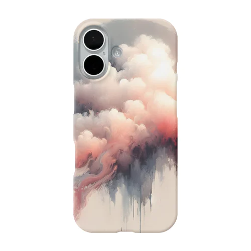 雲の断片を描くミニマルな形 iPhone Smartphone Case