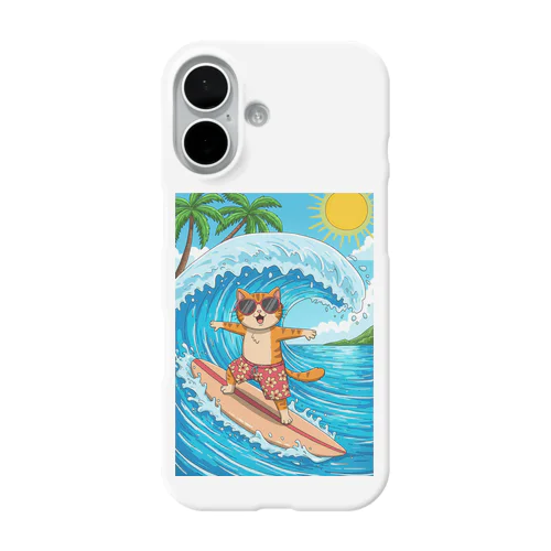 猫の陽気なサーフィン iPhone Smartphone Case