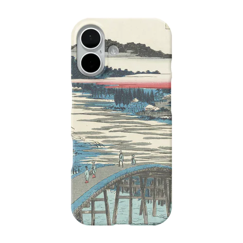 「名所江戸百景・高田姿見のはし俤の橋砂利場」風景画。 iPhone Smartphone Case