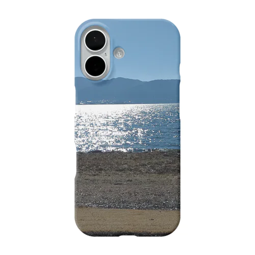 日光に反射する諏訪湖 iPhone Smartphone Case