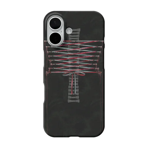 コルセット包帯止めましまし(magenta) iPhone Smartphone Case