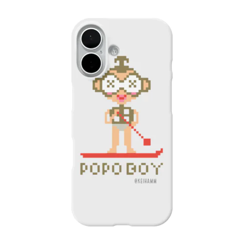 ニコニコポポボーイ　スマホケース(白) iPhone Smartphone Case