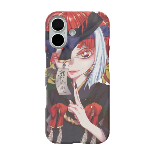 花札モチーフ 和風な女の子 iPhone Smartphone Case