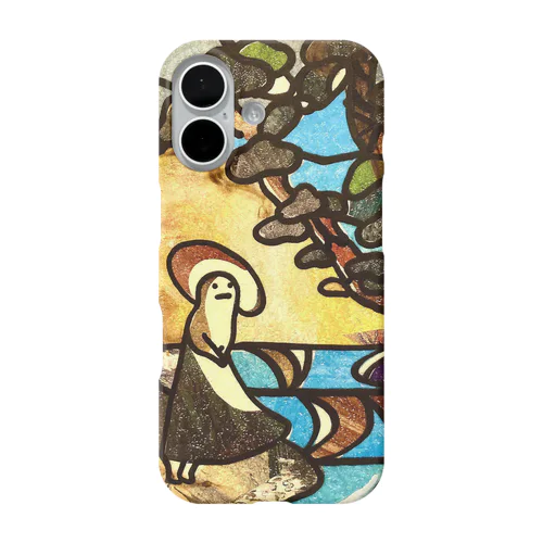 古い駅舎のステンドグラス　〜The place of my origin 〜 iPhone Smartphone Case