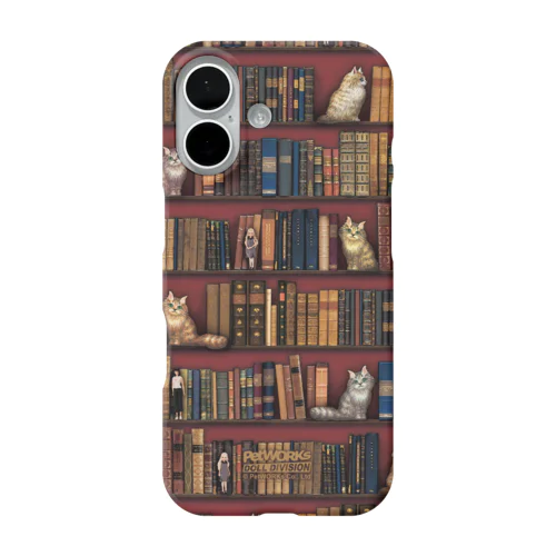 本と猫とお人形 iPhone Smartphone Case