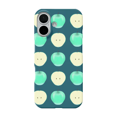 爽やか青リンゴ柄 iPhone Smartphone Case