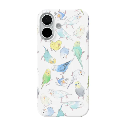 たくさんセキセイインコちゃん【まめるりはことり】 iPhone Smartphone Case