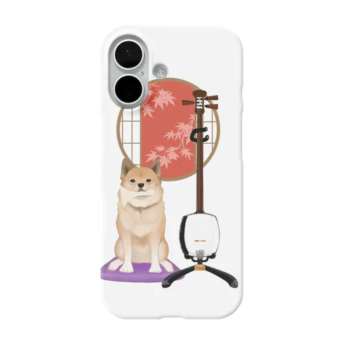 三味線と犬 iPhone Smartphone Case