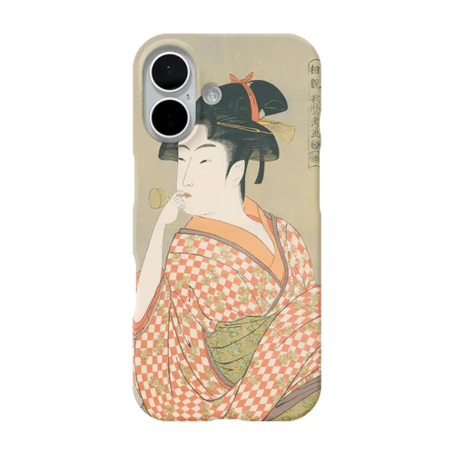 ビードロを吹く娘　utamaro iPhone Smartphone Case