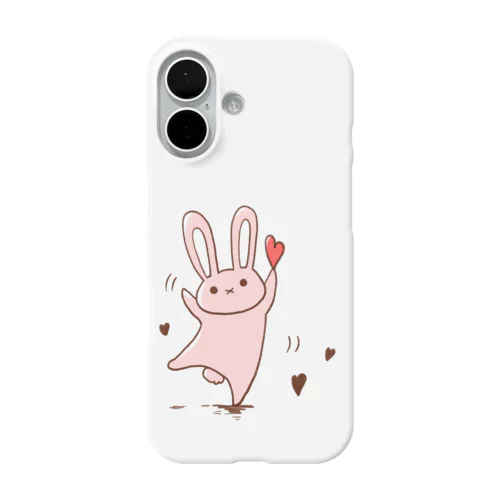 ハートをもらったウサギ iPhone Smartphone Case