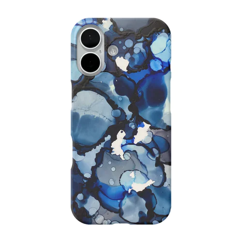 アルコールインクアート 【夜をうつした水面】 iPhone Smartphone Case