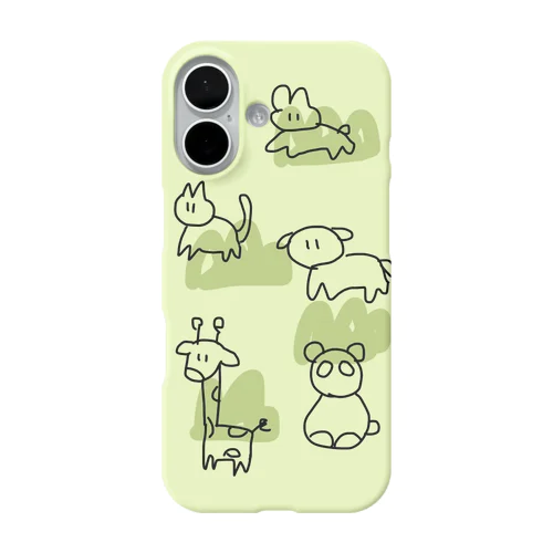 どうぶつさんすまほけーす iPhone Smartphone Case