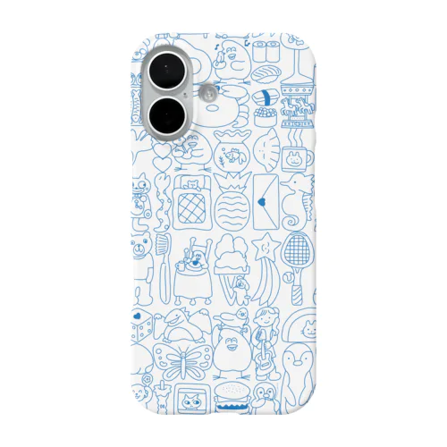 ぎゅうぎゅう(青い線)  iPhone Smartphone Case