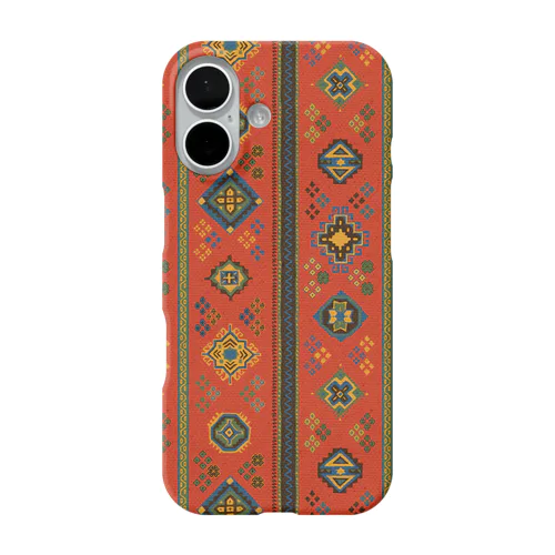コーカサス絨毯・ストライプ（バーミリオン） iPhone Smartphone Case