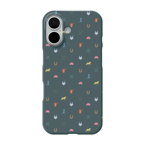 ウマグラム（モスグリーン） iPhone Smartphone Case