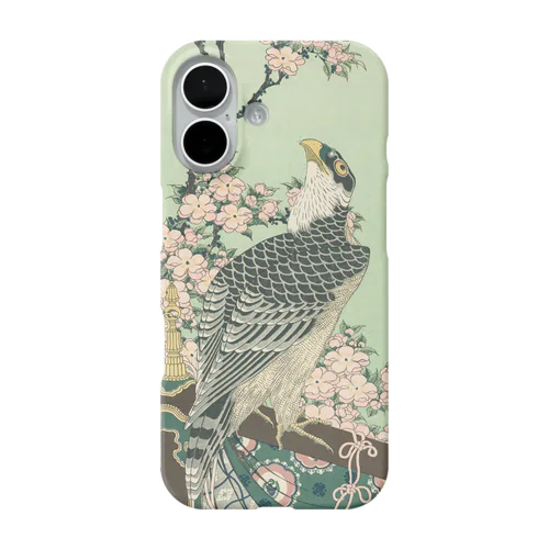 葛飾 北斎 《桜花・鷹》 iPhone Smartphone Case