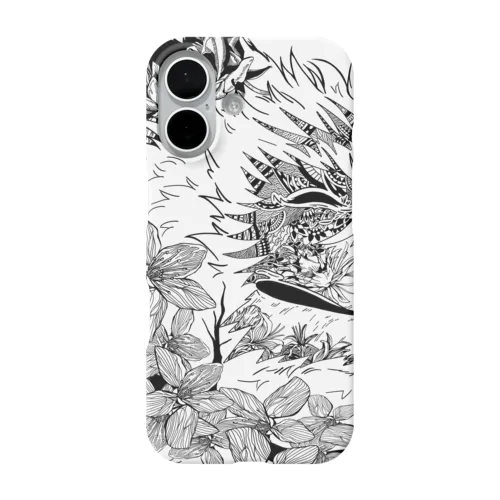 サモエドさくら（ヒルシュ風） iPhone Smartphone Case