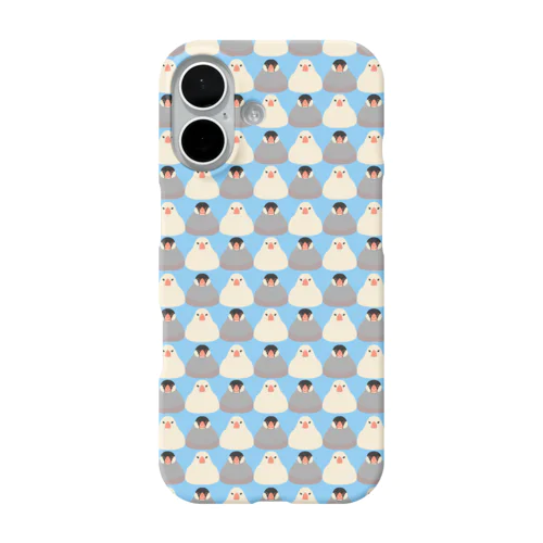 【iPhone各種】文鳥/ライトスカイブルー iPhone Smartphone Case