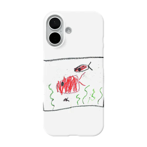 ぽよたろうの水槽の魚の絵 iPhone Smartphone Case