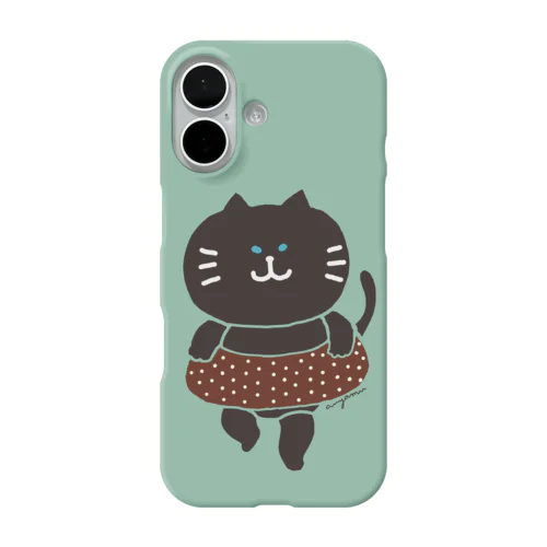 浮き輪じゃないニャン！（緑） iPhone Smartphone Case