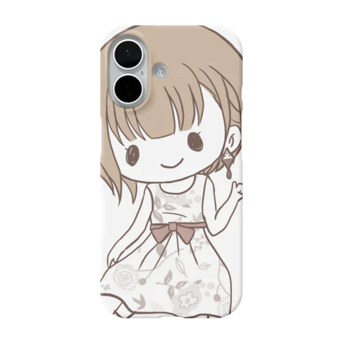 花柄ワンピの女性 iPhone Smartphone Case