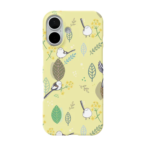 森と菜の花とシマエナガ（黄） iPhone Smartphone Case