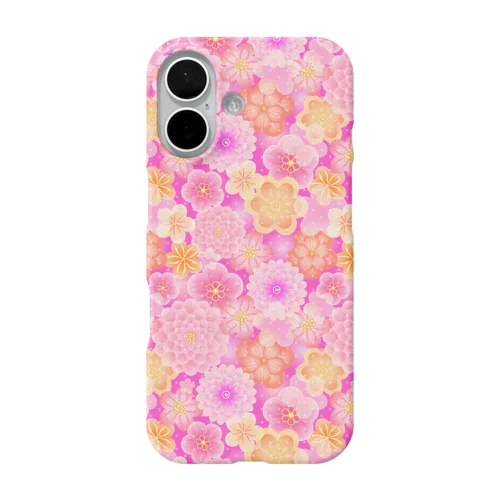 花尽くし_壱（桃色） iPhone Smartphone Case
