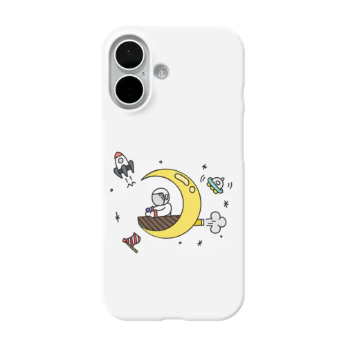 月の操縦・シンプル宇宙飛行士 iPhone Smartphone Case
