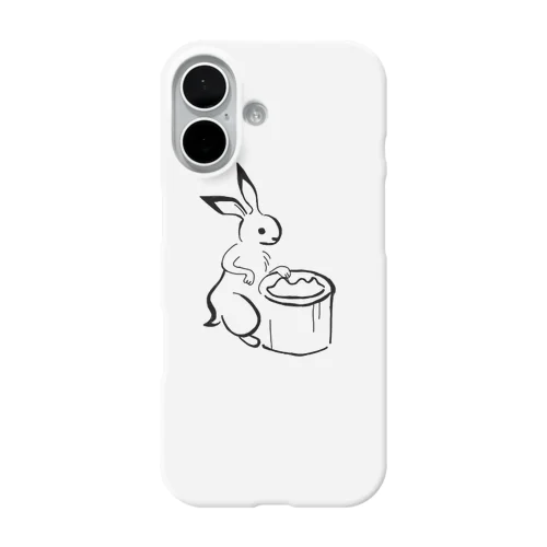 鳥獣戯画(餅つきうさぎ) iPhone Smartphone Case