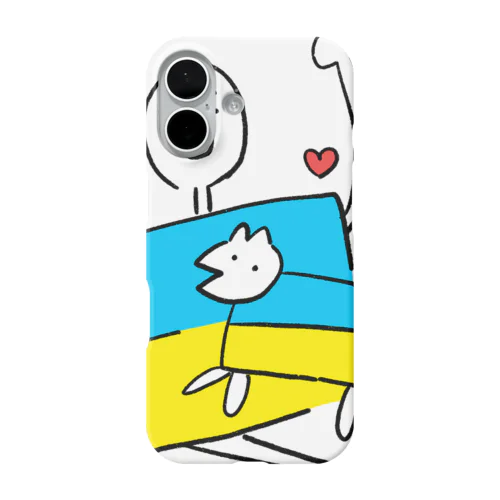 ウクライナ国旗くん-ハート iPhone Smartphone Case