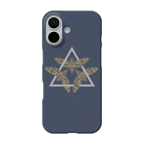 蛾（スズメガ） グランジブルー iPhone Smartphone Case