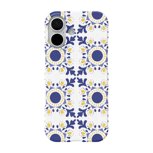🇵🇹リスボンのアズレージョ #10（ネイビー） iPhone Smartphone Case
