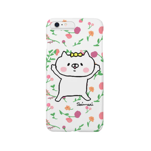 愛ある毒吐きにゃんこ花柄 Smartphone Case