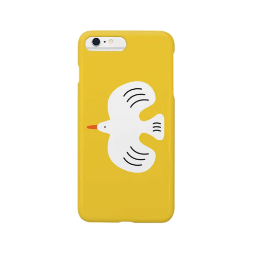 white bird (イエロー） Smartphone Case