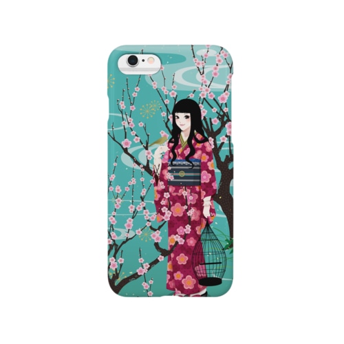 梅に鶯(グリーン) Smartphone Case