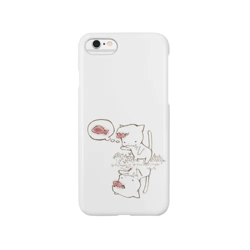 頭が赤い魚を食べた猫（よくばり） Smartphone Case