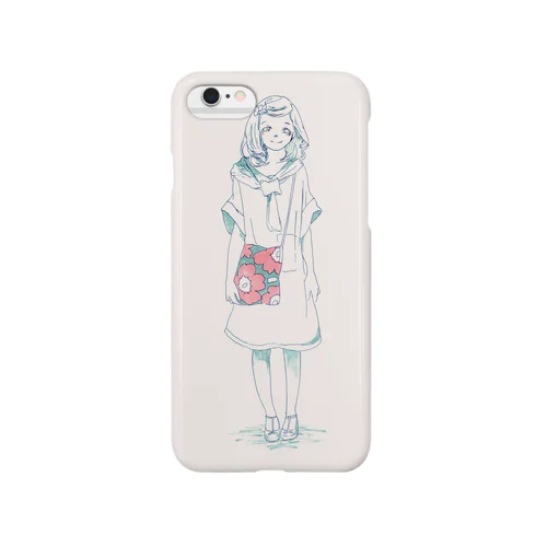 花柄バックの女の子 Smartphone Case