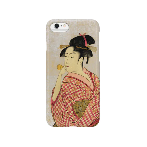 Young lady blowing on a poppin Smartphone Case