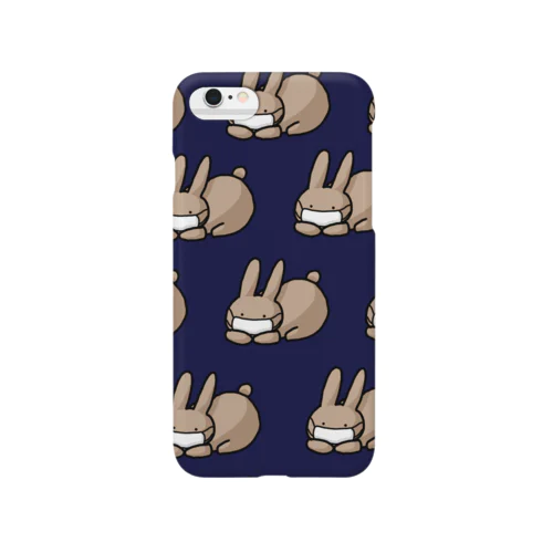 マスクするうさぎ　ネイビー Smartphone Case