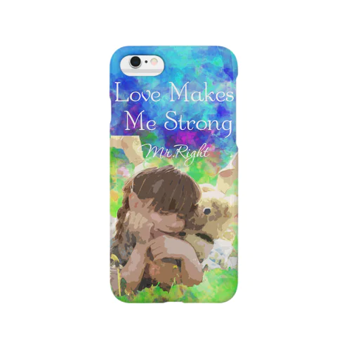 子供や女性が好きなパステルカラーファッション love Makes Me Strong Smartphone Case