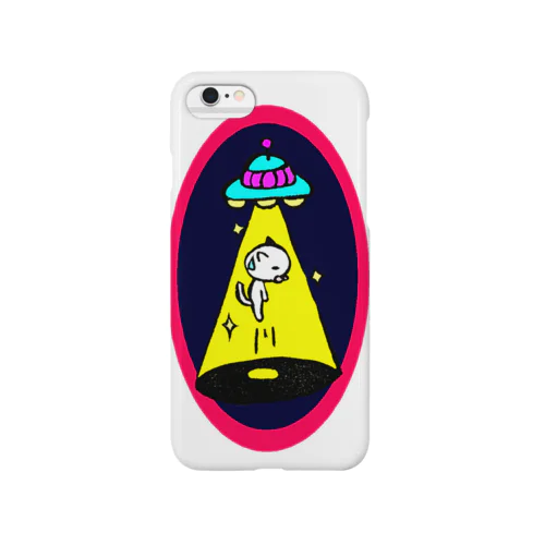 UFOに連れ去られる猫(ピンク) Smartphone Case