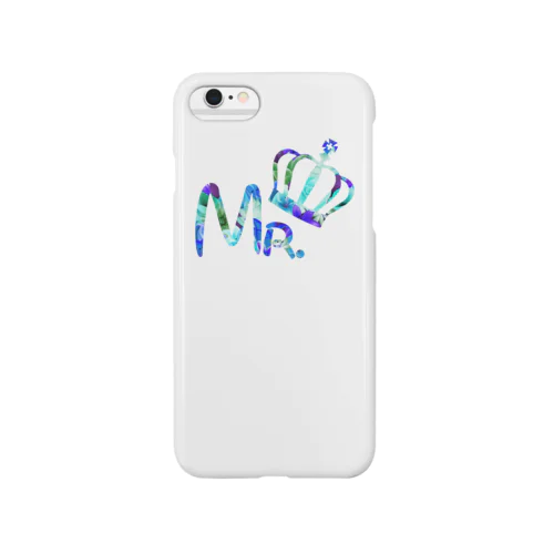 カップルコーデ トレンドの花柄ファッション 「Mr.」メンズ　ブルー Smartphone Case