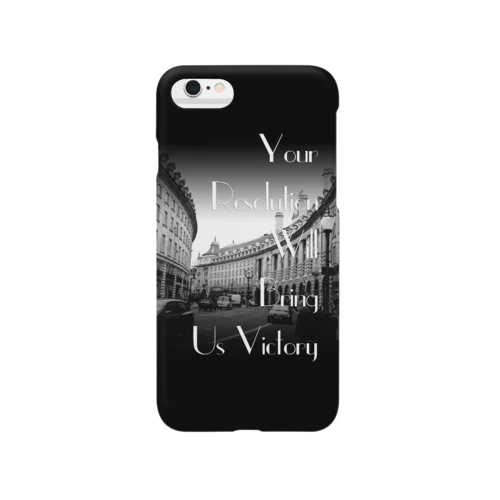 レトロなモノクロファッション「Your Resolution Will Bring Us Victory」 Smartphone Case