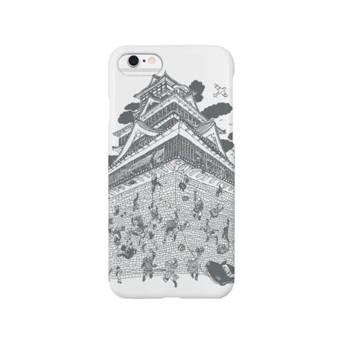 熊本城武者返し　イラストカラー：グレー Smartphone Case