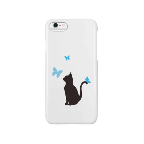 猫と蝶（青） Smartphone Case