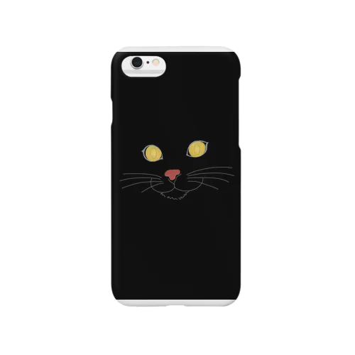 Cat face (ブラック) Smartphone Case