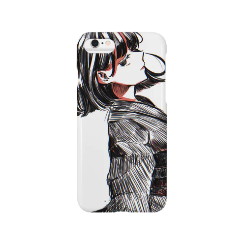 黒×赤 着物女子 Smartphone Case