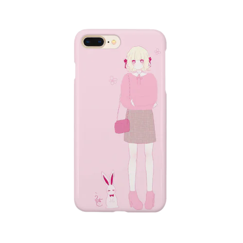 ピンク少女のスマホケース Smartphone Case