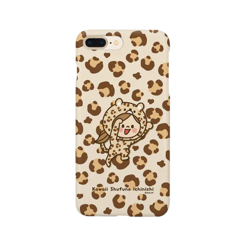 かわいい主婦の1日レオパード（クリーム） Smartphone Case